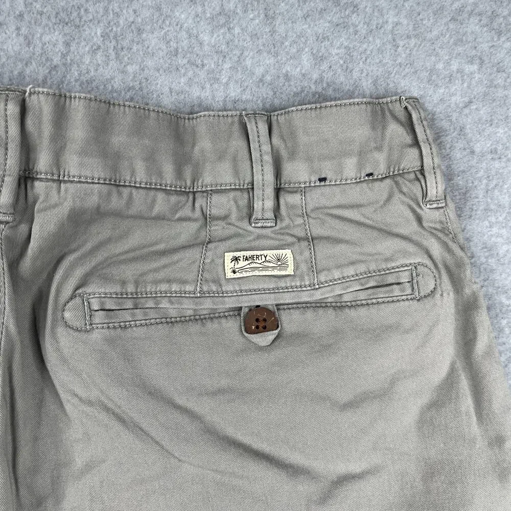 Faherty Shorts Mens 33 Gray Chino Outdoor Stretch Beach Casual Men *31 SEE